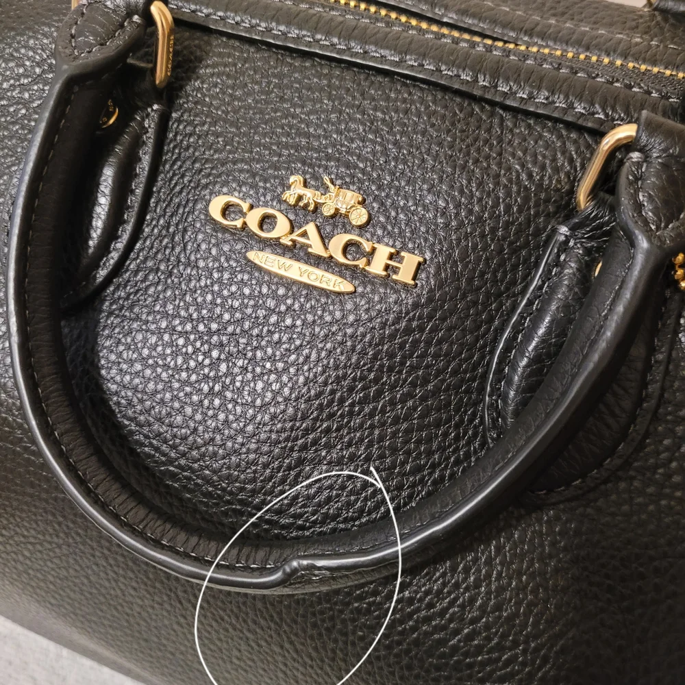 Coach Rowan Large Satchel Bag Black CV960 Black/Gold - Picture 14 of 14